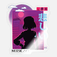 Vaporwave, kawaii, harajuku, synthwave, tumblr, anime and . Vaporwave Kawaii Aesthetic Japanese Korean Sticker Spreadshirt