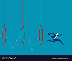 Business Man Jumping Through Hoops Royalty Free Vector Image