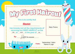 Pin On Baby S 1st Haircut Certificates