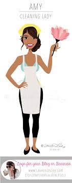 Cleaning Lady Maid Illustration Avatar Character Logo Artwork Clip Art For Your Business Blog Or Website Web Design Graphic Design Cleaning Lady Logo Character Lady Logo