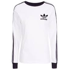 Adidas Black And White Long Sleeve Shirt California Long Sleeve T Shirt By Adidas Originals 41 Liked On Polyvore Featuring Tops Adidas Originals Tops White Cotton T Shirts White Long Sleeve Tee