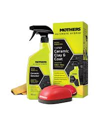A layer of ceramic coating gives your vehicle a lasting shine. Mothers Ultimate Hybrid 1 Step Ceramic Clay Coat Mothers