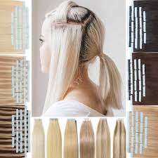 The added volume and length can be removed at the end of your day and reinstalled whenever you would like. 8a Straight Remy Tape In On 100 Human Hair Extensions Glue Weft Ombre Blonde Uk Ebay
