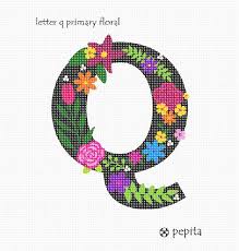 Get position of letters in english alphabets. Needlepoint Canvas Letter Q Primary Floral