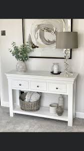 Pin By Carole Davies On Landing In 2020 White Console Table Decor Hallway Table Decor Hall Table Decor