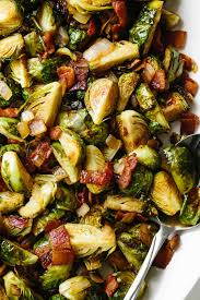Roasted balsamic bacon brussels sprouts are an easy and flavorful side dish perfect for a weekday family dinner or a thanksgiving or christmas holiday meal. Balsamic Bacon Brussels Sprouts Downshiftology