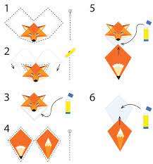 Das lesezeichen ist origami falte. Selber Machen Lesezeichen Tiere Gestalten Fuchs Anleitung Diy Corner Bookmarks Origami Paper Crafts