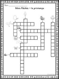 Le Printemps Mots Croises Fleches Caches French Spring By French Buzz French Activities Crossword Crossword Puzzle