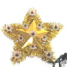 Tree topper finial 17.25 oh santa! Gold Tinsel Star Tree Toppers Northern Lights And Trees