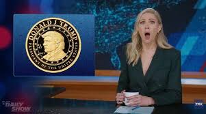 Desi Lydic Does a Spit Take at the Price of Trump’s Gold Coin