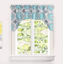 It is lined offering softness and full effect. Driftaway Bella Medallion Pattern Room Darkening Kitchen Swag Valance Single 60 X30 Aqua Gray Walmart Com Walmart Com