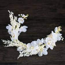White Wedding Bridal Artificial Flower Crown Headband Tiara Floral Headpieces Ebay Flower Crown Headband Bridal Hair Jewelry Flower Crown Wedding