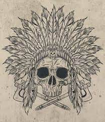 Heart, tattoo sketch, handmade design. Indian Warrior Skull Tattoo Best Tattoo Ideas Gallery