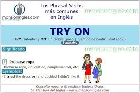 Phrasal Verbs Significado De Try On Numeros Ordinales En Ingles Gramatica Inglesa Vocabulario En Ingles