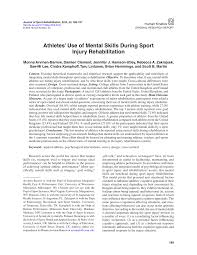Pdf Athletes Use Of Mental Skills During Sport Injury Rehabilitation