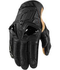 Icon Hypersport Short Glove Stealth Leather Motorcycle Gloves Motorcycle Riding Gloves Motorcycle Gloves