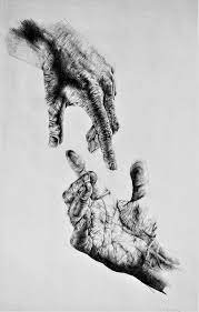 Hand Drawn Graphite Illustration Of Two Hands Reaching Towards Each Other In Exquisite Detail D A Level Art Sketchbook How To Draw Hands Graphite Illustration
