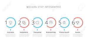 Business Process Chart Infographics With 6 Step Circles Circular