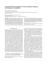 Cara iklan di internet ini mudah, kos rendah & efektif sekali. Pdf Polyaniline Fe3o4 Magnetic Nanocomposite Prepared By Ultrasonic Irradiation Min Nie Academia Edu
