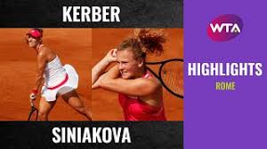 Wta … в мае 2015 года синякова в команде с белиндой бенчич выиграла парный приз турнира wta в праге.там же она. Angelique Kerber Vs Katerina Siniakova 2020 Rome First Round Wta Highlights Youtube