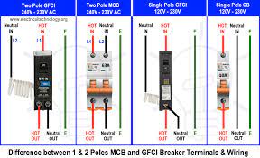 Receptacle on line side, single pole switch on load side. How To Wire A Gfci Circuit Breaker 1 2 3 4 Poles Gfci Wiring