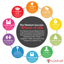 The Titanium Success Wheel Of Life Infographic Wheel Of Life Self Care Wheel Life