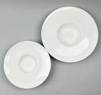 Spruce White Straw Hat Plates Pasta Plates Wide Rim Bowl in 2 sizes, 9.25"  dia.(4 oz) and 11.5" dia.(8 oz)