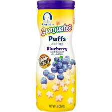 Gerber Puffs Bluberry 1 48 Oz Canister Walmart Com Cereal Snacks Puffs Cereal Snacks