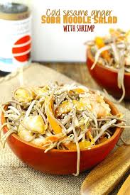 Roasted sweet potatoes, which you can make in advance, are layered over lettuce along with the usual taco toppings— black beans, jalapeños, crushed tortilla chips, and lime juice. Cold Sesame Ginger Soba Noodle Salad With Shrimp