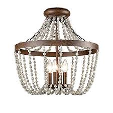 Enjoy free shipping on most stuff, even big stuff. Buy Claxy Rustic Semi Flush Mount Ceiling Light Wood Beads With Mini Crystal Beads Accents Online In Vietnam B08cdlcf1v