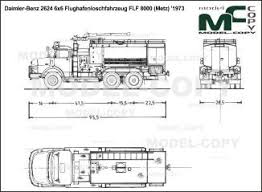 Daimler Benz 2624 6x6 Flughafenloschfahrzeug Flf 8000 Metz 1973 Drawing Daimler Benz Blueprints Benz