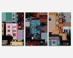 San Francisco Print Wall Art Bay Area Cafe Poster Decor House Original Art For Over Bed Wall Decor For Stairway Poster For College Dorm Printable Wall Art San Francisco Art Print