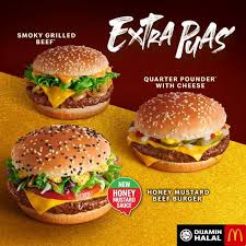 Mcdonald S Extra Puas Honey Mustard Beef Burger Smoky Grilled Beef Quarter Pounder With Cheese Grilled Beef Honey Mustard Burger