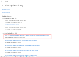Release notes associated with these updates might publish with a delay of up to an hour after the updates are available for download. Cumulative Update December 2020 Kb4592438 Failed To Install Microsoft Community