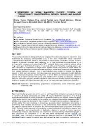 Check spelling or type a new query. Pdf Differences In World Badminton Players Physical And Proportionality Characteristics Between Singles And Doubles Players Abdul A Z I Z Setiawan S Pd Academia Edu