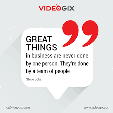 Great Things In Business Are Never Done By One Person They Re Done By A Team Of People Steve Jobs Mondaymotivation Job Info Steve Jobs Quote Of The Day
