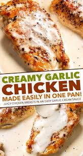 One Pan Creamy Garlic Chicken Breasts Chicken Dinner Recipes Best Chicken Recipes Healthy Chicken Recipes