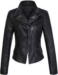 Black Leather Jacket Womens Fashion Jackets Clothes Stylish Leather Jacket