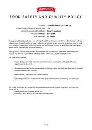 It is now considered more efficient to focus inspection activities on ensuring compliance of systems for food safety management (implementation of the general principles for food hygiene and haccp based approaches) that can minimise the occurrence of food safety problems. Calameo Food Safety And Quality Policy