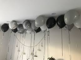 Birthday Black And White Balloons Decorations Monotone Colours Black Grey Black White Agates White Balloons Birthday Surprise Balloon Black And White Balloons White Balloons Gray Party Decorations