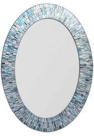 Find square and round mirrors for every space. Decorshore Bohemian Rhapsody Coastal Blues Mosaic Mirror In Oval Shape Decorative Spectrum Hanging Wall Mirror Decorshore