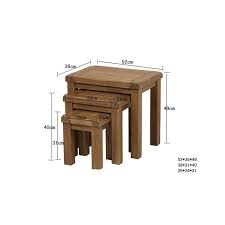 Rustic Nest Of Tables 3 Set Oak Nesting Tables Living Room Collections Oak
