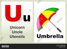 The worksheets help in learning and recognizing alphabets easily by associating the alphabet with the pictures of objects starting with that letter. Alphabet Letter U Image Photo Free Trial Bigstock