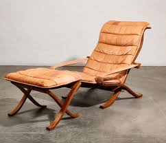 Vintage leather lounge chair, best office chair set, leather lounge chair gift. Lot Ingmar Relling For Westnofa Furniture Leather And Beechwood Folding Lounge Chair And Ottoman Norway Circa 1970s