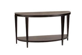 Marla Half Oval Console In An Espresso On Birch Dark Finish Wood Console Half Moon Console Table Console Table