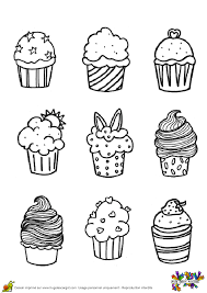 coloriage serie de cupcakes et glaces cupcake heureux