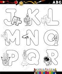 Cute abc design for book cover, poster, card, print on baby's clothes, pillow etc. Black And White Cartoon Illustration Of Capital Letters Alphabet With Objects For Children Education From J To R For Coloring Book Royalty Free Cliparts Vectors And Stock Illustration Image 42557272