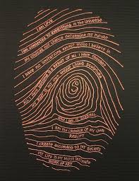 Fingerprint Identity Artists Written Copper Colour Black Words About This The Are Is In Onabout About Fingerprint Art Identity Art Fingerprint