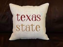 Target.com has been visited by 1m+ users in the past month Texas State University Stenciled Pillow 35 00 Via Etsy Texas State University Texas State Texas State Bobcats