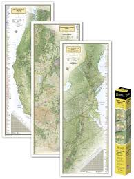 Favorite book appalachian trail, pleasant pond to katahdin maine (national geographic trails. National Geographic Pacific Crest Trail Wall Map Art Quality Print 18 X 48 Inches Office School Supplies Office Products Shshoppingdasesquadrias Com Br
